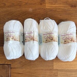 Mary Maxim Twinkle White Acrylic Yarn - Soft Craft Skeins